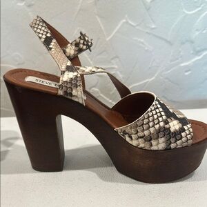 Steve Madden Snake Print Platform Sandals